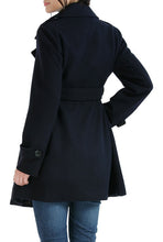 Momo Maternity "Isabella" Wool Blend Belted Trench Coat