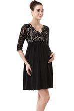 Momo Maternity Lace V-Neck Empire Waist Dress