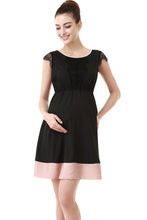 Momo Maternity Lace Trimmed Colorblock Dress