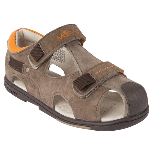 Momo Grow Double-Strap Leather Sandal Shoes (Toddler & Little Boy)