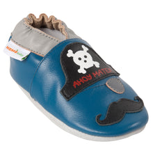 Momo Baby Boys Soft Sole Leather Crib Bootie Shoes - Pirate