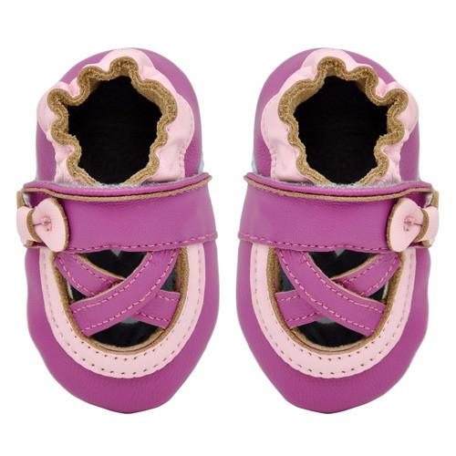 Momo Baby Girls Soft Sole Leather Crib Bootie Shoes - Ballerina