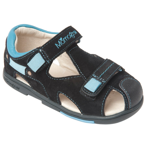 Momo Grow Boys Double-Strap Leather Sandal Shoes (Toddler & Little Boy)