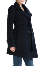 Momo Maternity "Isabella" Wool Blend Belted Trench Coat