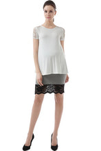 Momo Maternity Knee Length Lace Trim Fitted Skirt
