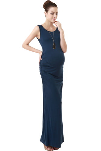 Glow & Grow Maternity Tank Column Maxi Dress, Women's, Size: Medium, Blue