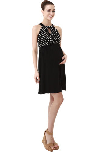 Momo Maternity Keyhole Halter Neck Dress Momo Maternity Keyhole Halter Neck Dress