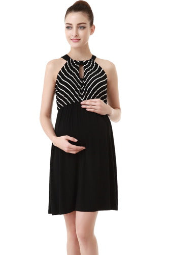 Momo Maternity Keyhole Halter Neck Dress Momo Maternity Keyhole Halter Neck Dress