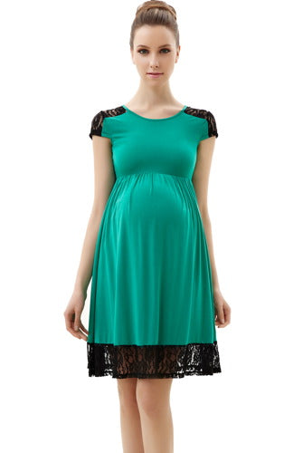Momo Maternity Lace Insert Skater Dress Momo Maternity Lace Insert Skater Dress