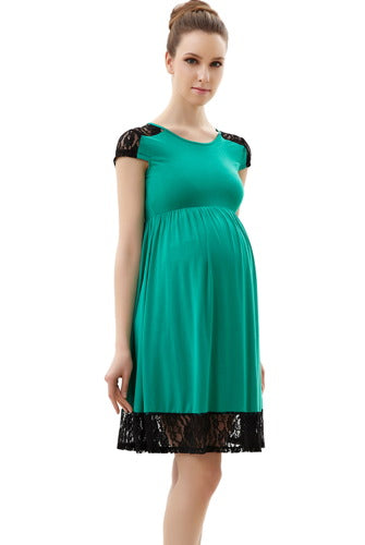 green lace maternity dress Aquila | Bottle Green Bardot Maternity Maxi Dress With Draped Detail Club L London