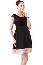 Momo Maternity Lace Trimmed Colorblock Dress