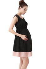 Momo Maternity Lace Trimmed Colorblock Dress